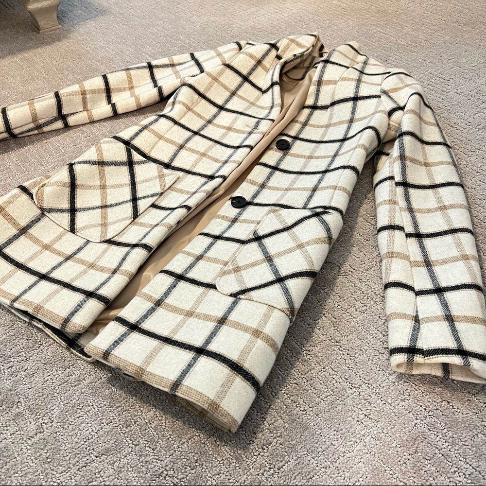 Abercrombie & Fitch Blazer Jacket Ling Coat Wool Blend Jacket 2 Buttons Pockets
